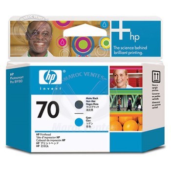 HP 70 Matte Black and Cyan Printhead C9404A