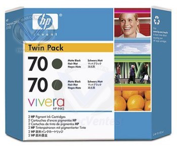 CARTOUCHE HP 70 NOIR MATE 2 PACK Z2100/Z3100-CARTOUCHE HP 70 NOIR MATE 2 PACK Z2100/Z3100