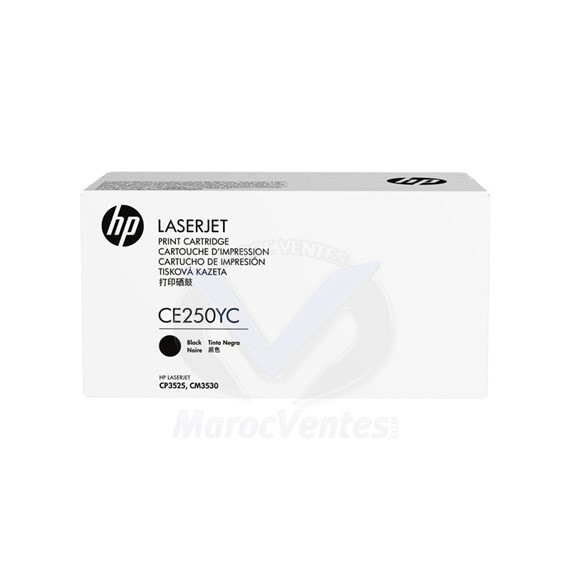 Cartouche de toner LaserJet originale optimisée en noir contractuel 12 000 pages CE250YC