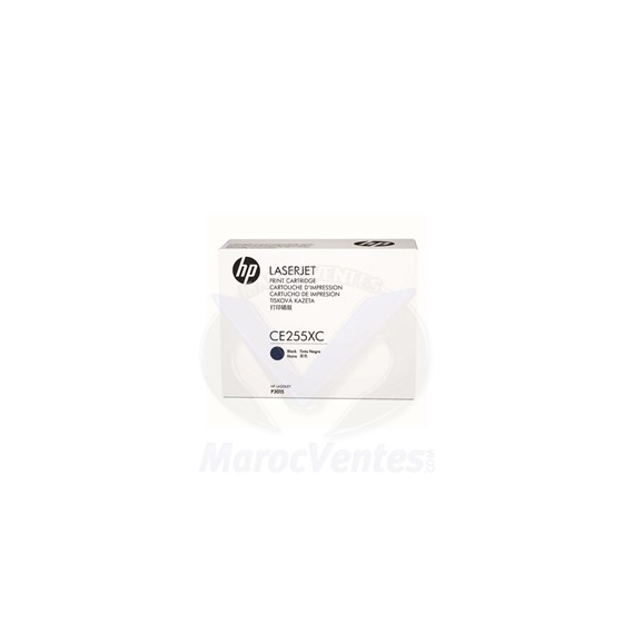 Cartouche de toner LaserJet noire originale de contrat à rendement élevé 12 500 pages CE255XC