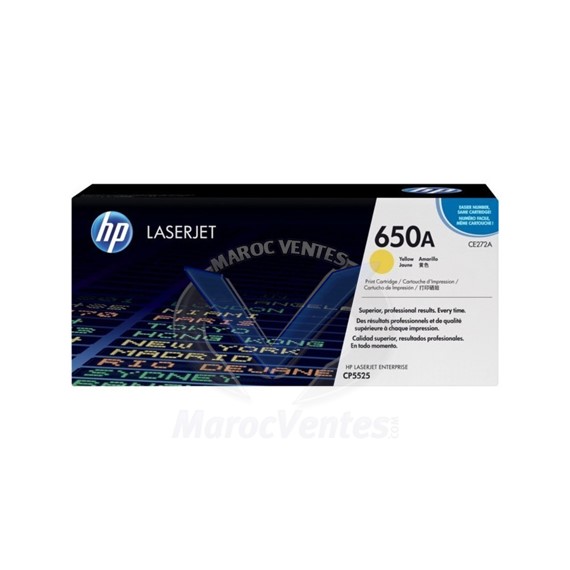 Cartouche de toner 650A jaune originale CE272AC