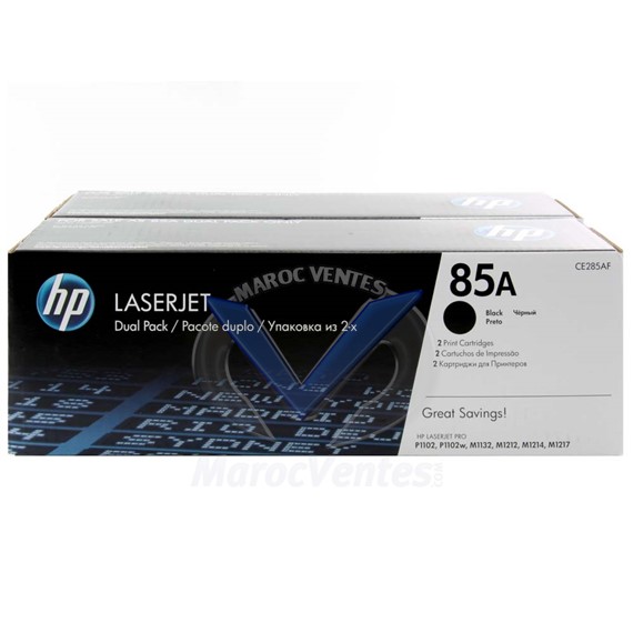 2 Pack cartouches laser 85A Noir d