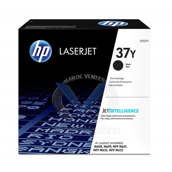 Cartouche de toner 37Y noir LaserJet originale à rendement élevé 41 000 pages CF237Y