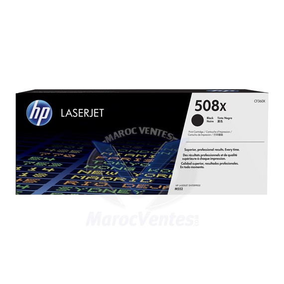 Cartouche de toner 508X noir LaserJet à haut rendement CF360X