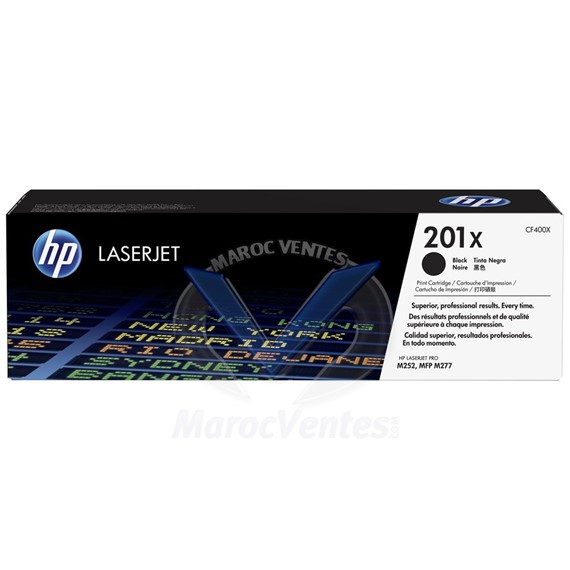 Cartouche de toner 201X noir LaserJet  à haut rendement Original 2 800 pages CF400X