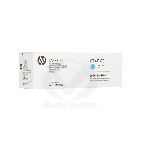 Cartouche de toner 410X Cyan LaserJet haut rendement originale 5.000 Pages CF411XC