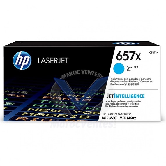 Cartouche de toner 657X Cyan LaserJet contractuelle à haut rendement CF471XC