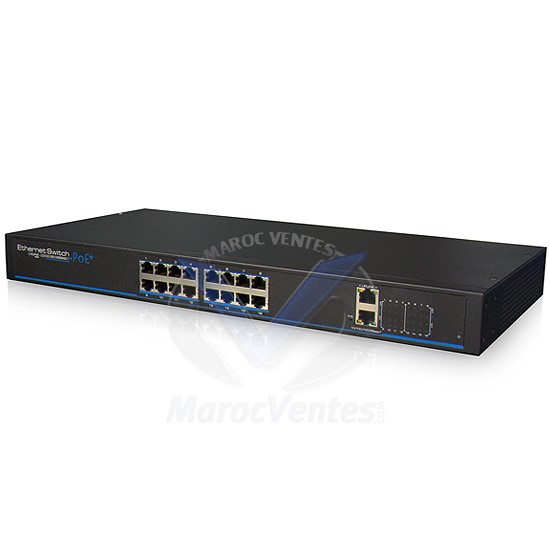 SWITCH 18 PORT WEB MANAGMNT CCTV 250M 16*POE 30W+ 2*UPLINK D2319
