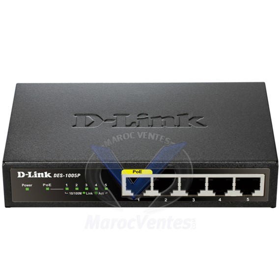 Switch 5 ports 10/100 Mbps dont 1 ports PoE DES-1005P/E