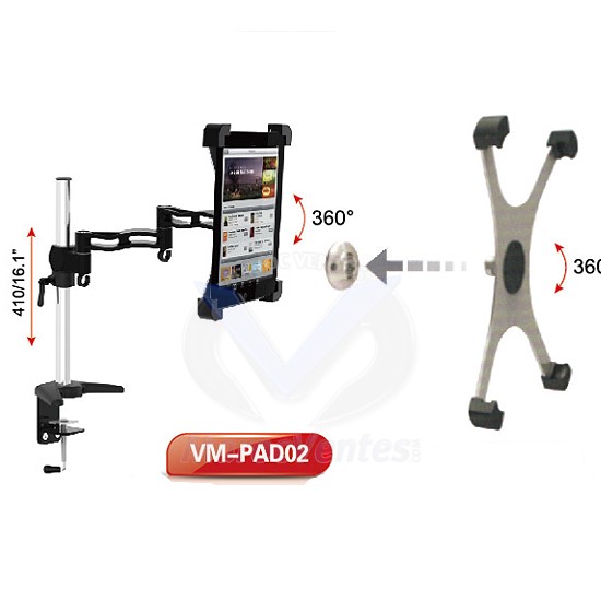 Support pour IPAD ou Tablette en Alluminium + Bras Flexible DGT-MONT-PAD02