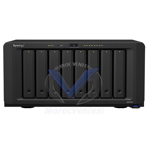 Serveur NAS Barebone 8 baies avec RAM 4 Go et processeur Intel Atom C3538 2.1 GHz (sans disques durs) DS1819