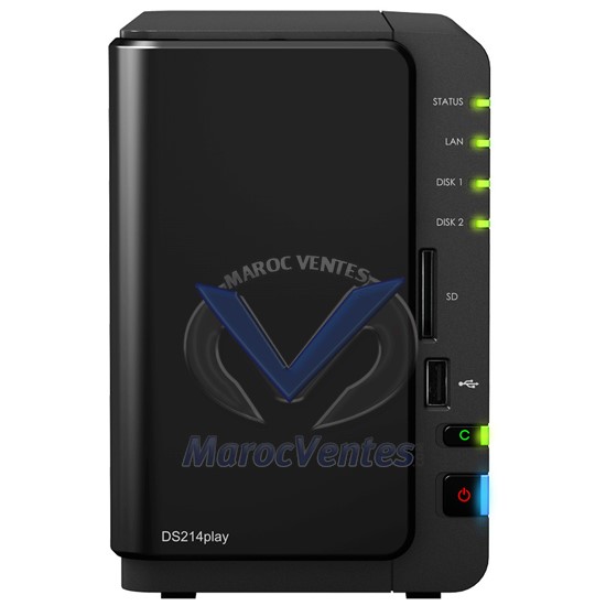 Serveur Nas Multimédia Dual Core 1.6 Ghz 1 Go Ram  LAN Gigabit  2 USB 3.0  eSATA DS214play