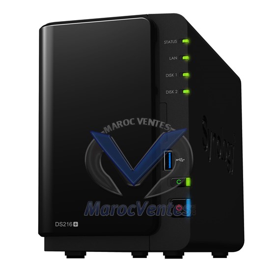 Barebone Serveur NAS 2 Baies avec Transcodeur 4K 16 To Max SATA III DS216+