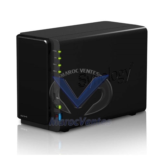 DiskStation  Serveur NAS 2 Baies avec Transcodeur 4K UHD DS216+ II