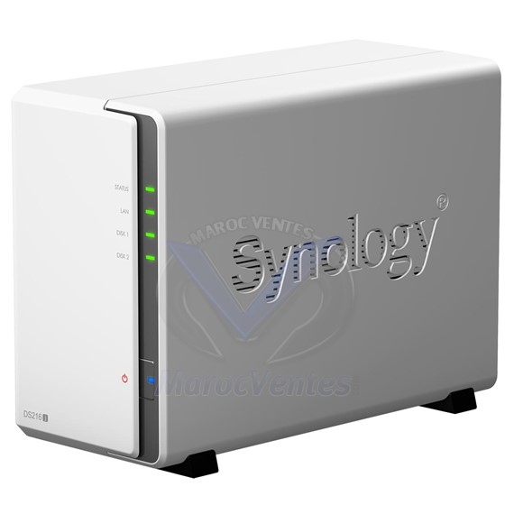 DiskStation Serveur NAS à 2 Baies Dual Core 1.0 Ghz 512 Mo Ram 16 To max SATA III DS216J
