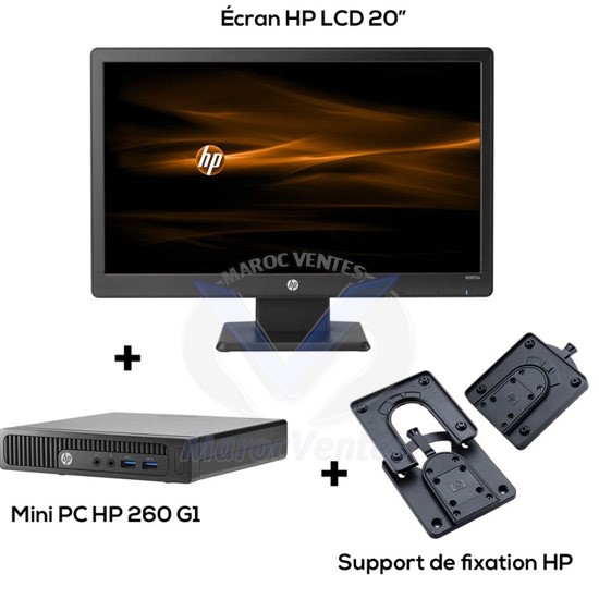HP 260G1 DM i34030U 4GB 500GBFreedos 20"+HP QUICK RELEASE DS2409