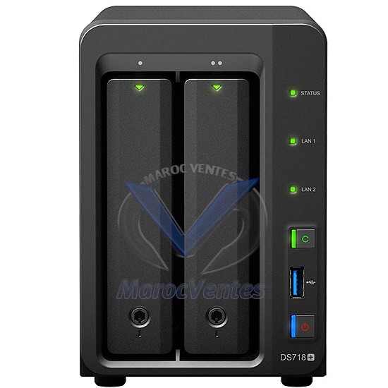 Serveur NAS 2 Baies Btrfs Evolutif avec Transcodeur 4K DS718+