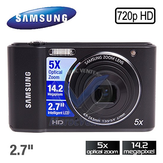 Appareil photo numérique 14,2 Mpix Noir +Etui Offert+Carte SD4G EC-ES90ZZDMSMA