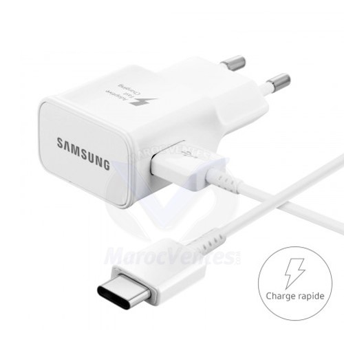 Chargeur avec câble de type C15 W charge rapide blanc EP-TA20EWSCGCH