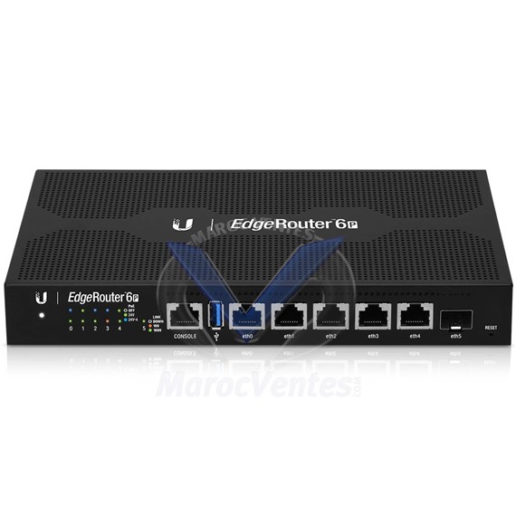 EdgeRouter 5 ports de routage Gigabit RJ45 avec PoE 1 port Gigabit SFP 1 port série RJ45 ER-6P-EU