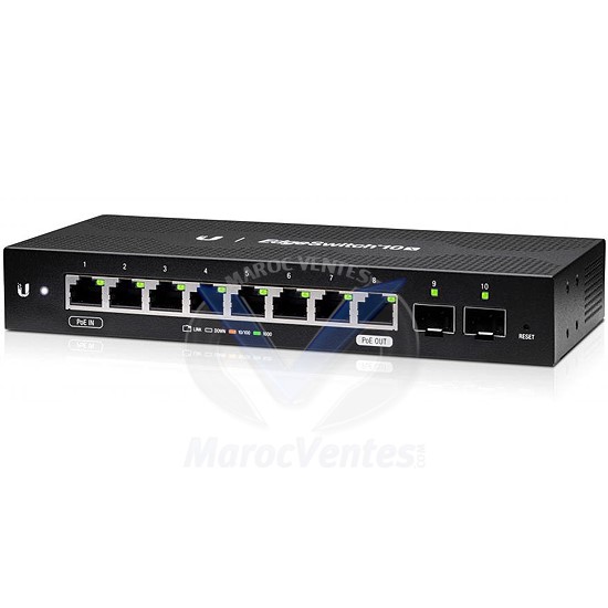EdgeSwitch 10X Commutateur Gigabit Géré avec 8 Ports 2 Ports SFP ES-10X