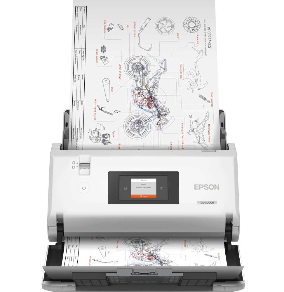 Scanner WorkForce DS-30000 A3 à défilement, compact, 70 ppm B11B256401