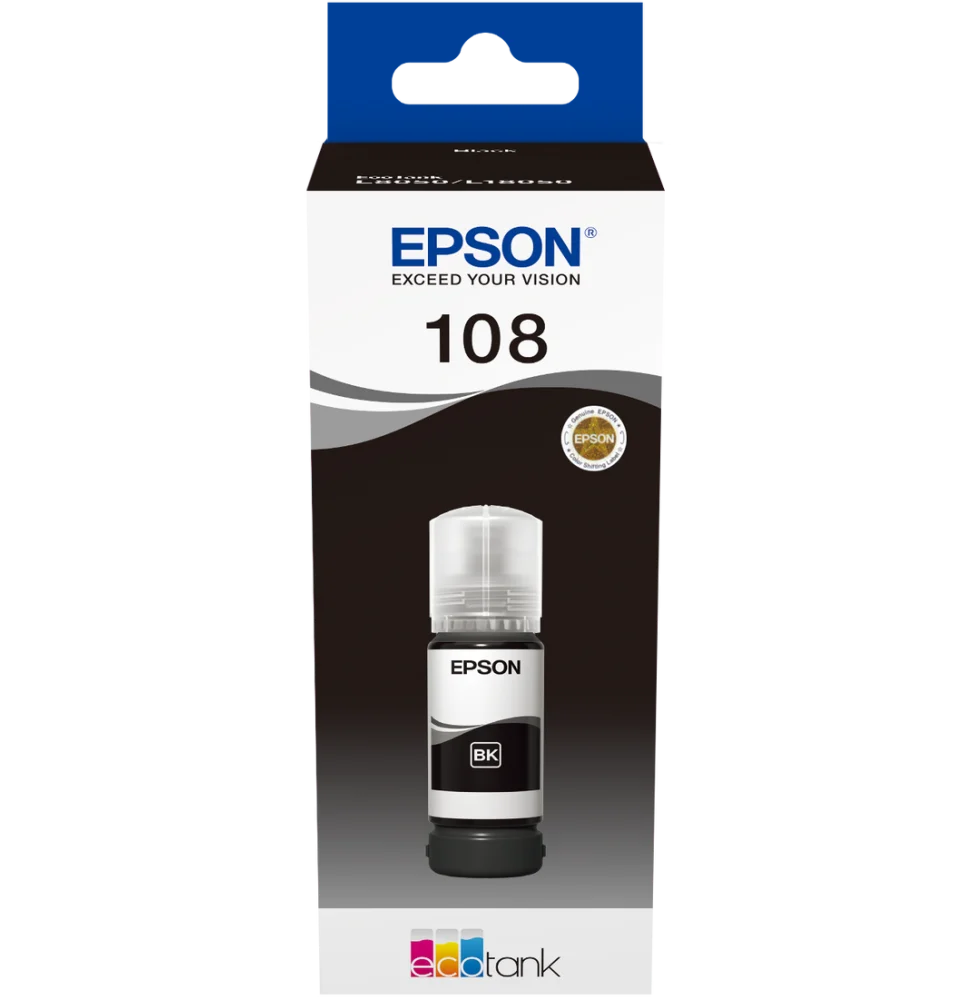 EPSON 108 EcoTank Black ink bottle pour L8050 C13T09C14A