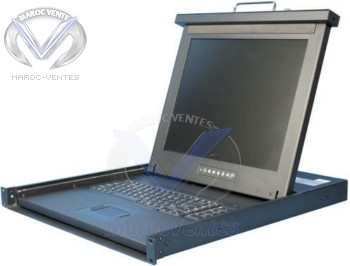 Console 1U Mono Rail pour Rack avec écran LCD 17", Clavier Fr et Souris F1DC101PfrSR