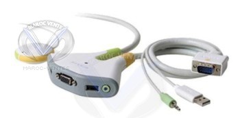 Commutateur 2 ports Switch 2 USBav audio et Telecommande Filaire F1DG102UEA