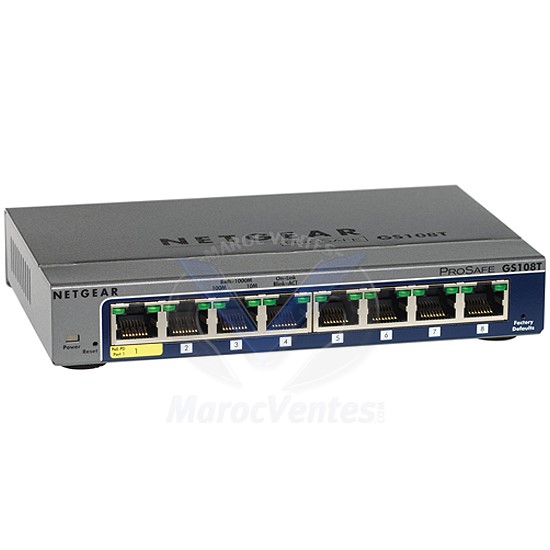 Smart Switch Prosafe Web Manageable 8 ports Gigabit - Niveau 2 GS108T-200