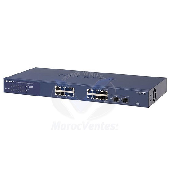 Smart Switch Prosafe Web Manageable 16 ports Gigabit - Niveau 2 - 2 x SFP GS716T