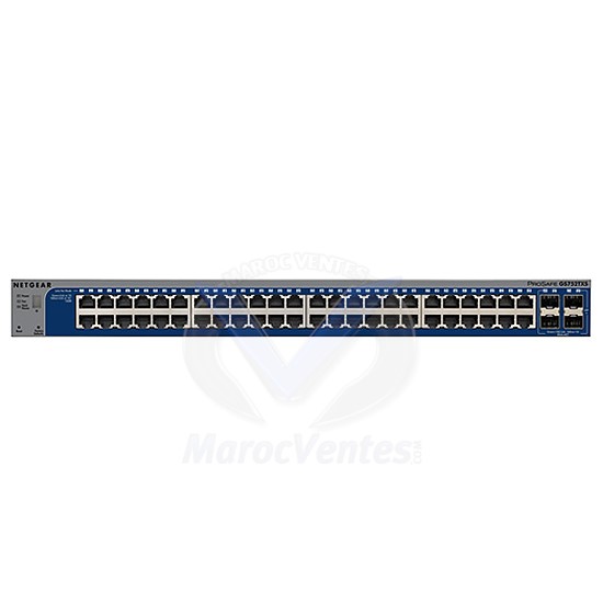 Smart Switch Prosafe Web Manageable 48 ports Gigabit + 4 Ports 10Gigabit SFP+ - Niveau 2 GS752TXS