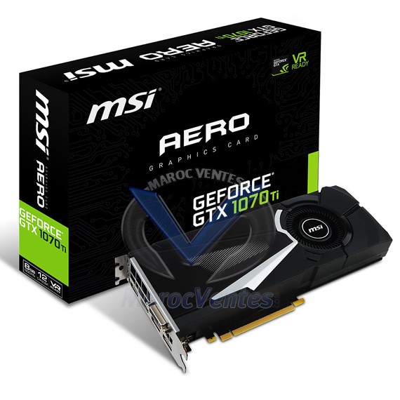 Carte graphique MSI GeForce AERO 8G 8192 Mo DVI HDMI Tri DisplayPort PCI Express GTX 1070 Ti