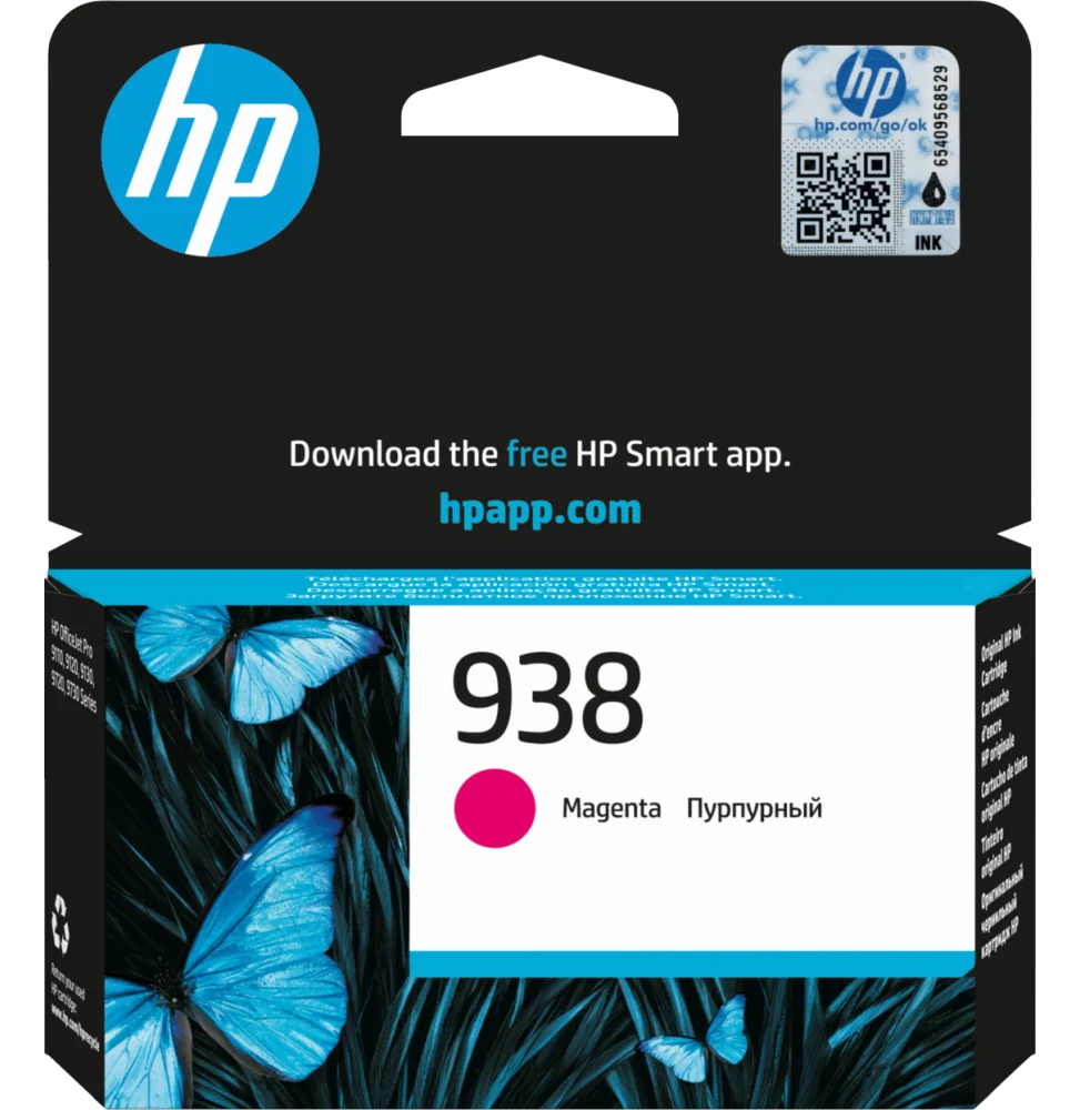 HP 938 Magenta Original Ink Cartridge 800 Pages pour OJ Pro 9730 & 9130 3Mois 4S6X6PE