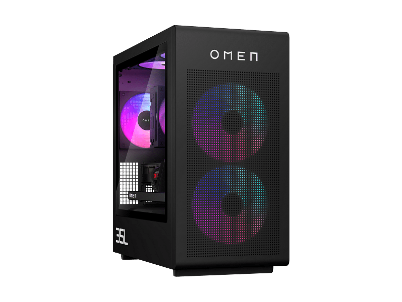 HP OMEN 35L GT16-0003nk, Processeur AMD Ryzen™ 7 8700G, AI (jusqu’à 5,1 GHz de fréquence Boost maximale, 16 Mo de mémoire cache L3, 8 cœurs, 16 threads), RAM 16 GB Kingston FURY DDR5-6000 MT/s EXPO™ RGB Heatsink (2 x 8 GB), Disque dur 1 To SSD PCIe® Gen4 