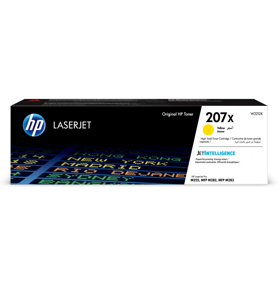 HP 207X Yellow Original LaserJet Toner Crtg 2450Pages pour M255dw, M282nw, M283fdn, M283fdw W2212X