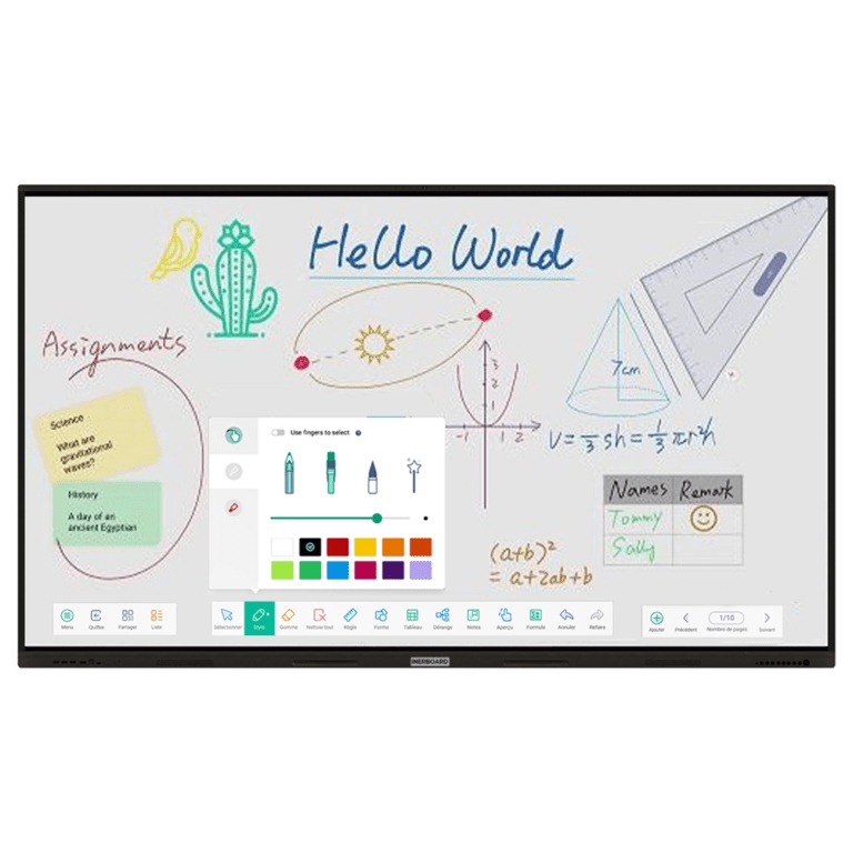 INERBOARD ECRAN INTERACTIF TACTILE 98" Android 14, 8/128, 100Kh, Cam4k, OPS I5 11Gen, 8/256, Win11, Cam 4K IFP98