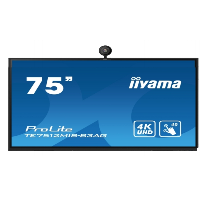 Ecran Tactile Interactif AVEC CAMERA INTEGRE 4K AUTOTRACKING 4K UHD de 75 pouces TE7512MIS-B4AG + UC-CAM10PRO-1