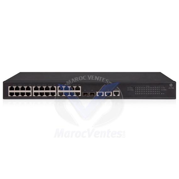 Switch manageable 24 ports Gigabit 10/100/1000 2 ports 10-Gigabit 10GBASE-T et 2 ports 10-Gigabit SFP+ JG960A