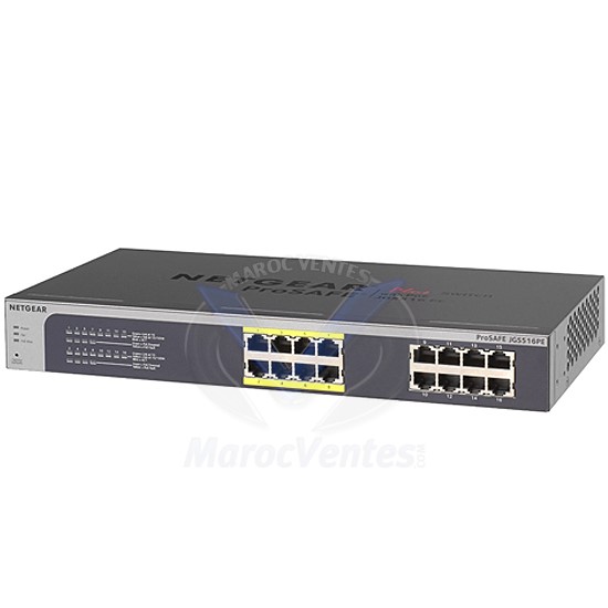 Switch Configurable Prosafe Plus 16 ports Gigabit dont 8 ports PoE JGS516PE