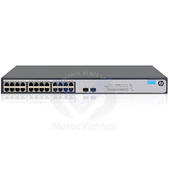 HP 1420-24G-2SFP Switch  24 ports 10/100/1000 + 2 ports SFP, L2 Unmanaged JH017A