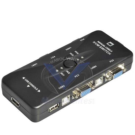 Switch KVM 4 Ports USB 2.0 KVM