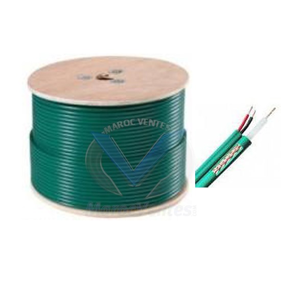 CABLE COAXIAL VIDEO KX6+ALIMENTATION 500MT KX6ALIM