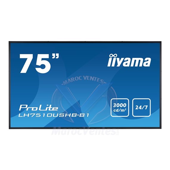 Ecran LED ProLite 75" 4K 3840 x 2160 UHD DVI / HDMI / DisplayPort 24/7 LH7510USHB-B1
