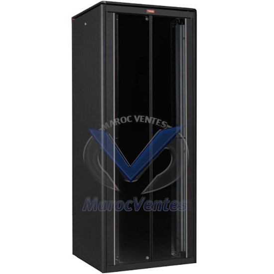 Armoire DYNAmic 600/600 19" avec Porte en Verre 22U 26U 32U 36U 42U LN-FS22U6060-BL