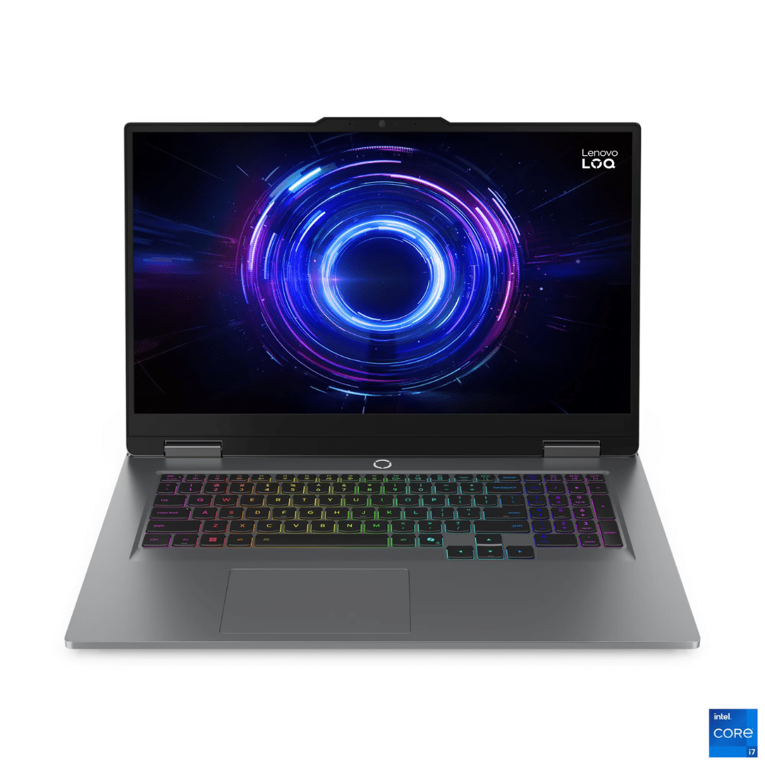LENOVO LOQ 17IRX10, Intel Core™ i7-13650HX (14C (6P + 8E) / 20T, P-core up to 4.9GHz, E-core up to 3.6GHz, 24MB Intel Smart Cache), 2x 12GB SODIMM DDR5-4800,  512 Go SSD M.2 2242 PCIe® 4.0x4 NVMe®, 17.3" FHD (1920x1080) IPS 300nits Anti-glare, 100% sRGB, 