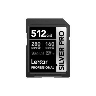 LEXAR CARTE SD SD Silver Pro 512GB Professional SILVER PRO SDXC™ UHS-II Card,up to 280MB/s read, 12M LSDSIPR512G-BNNNG