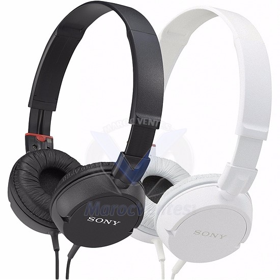 Casque Antibruit Compatible pour PC & Smartphone Noir ou Blanc MDRZX110/BC
