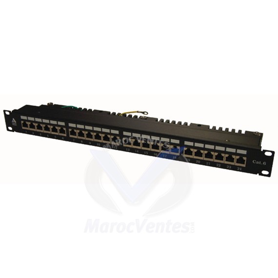 PANNEAU DE BRASSAGE 24 PORTS RJ45 FTP CAT6 19