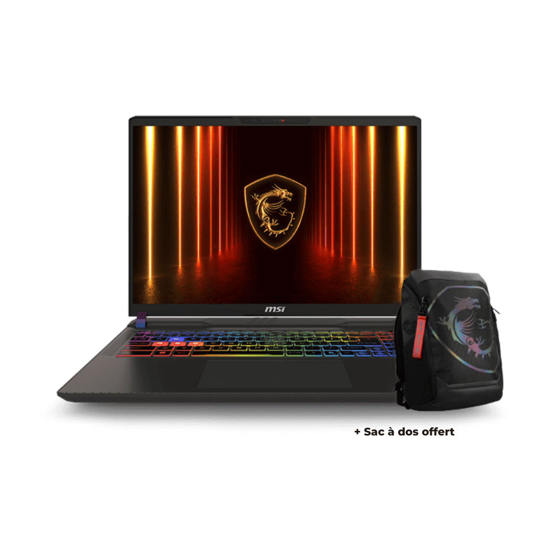 MSI Gaming Msi Vector 16 HX AI A2XWIG-463MA – Ultra 9 S2, Intel® Core™ Ultra 9‑275HX  (36M Cache, up to 5.40 GHz, 24 cœurs), 16 GB (2*8GB) DDR5 6400 MHz , 1To SSD PCIe Gen 4 NVMe, NVIDIA GeForce RTX 5070 Ti (12 Go VRAM), 16″ QHD (résolution ~2560 × 1440) 